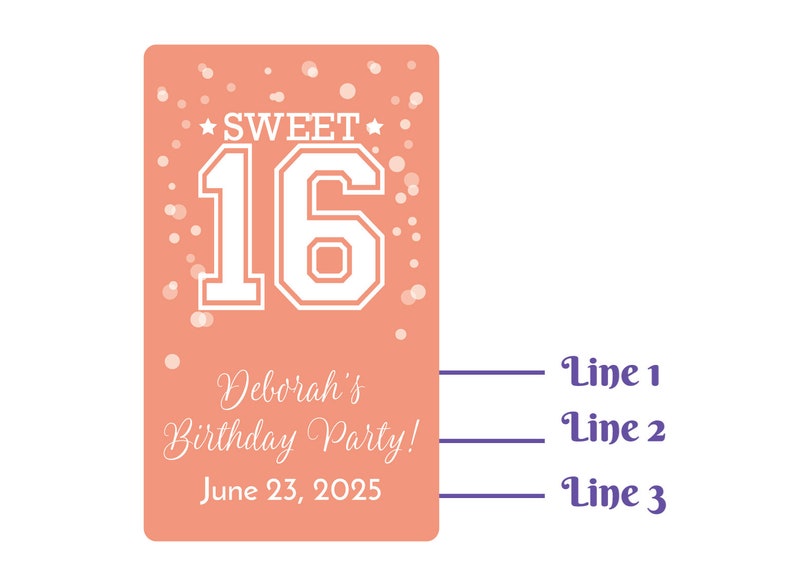 Stickers 12 pcs Disposable Sweet Sixteen Personalized Square Bottle Stopper 16th Birthday Favors MAE66/BLND/JOSEF Sweet 16 Favors
