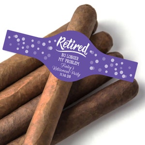 15 pcs  Retirement Personalized Cigar Stickers Cigar Sticker Favors MAE735-S  Retirement Party Favors