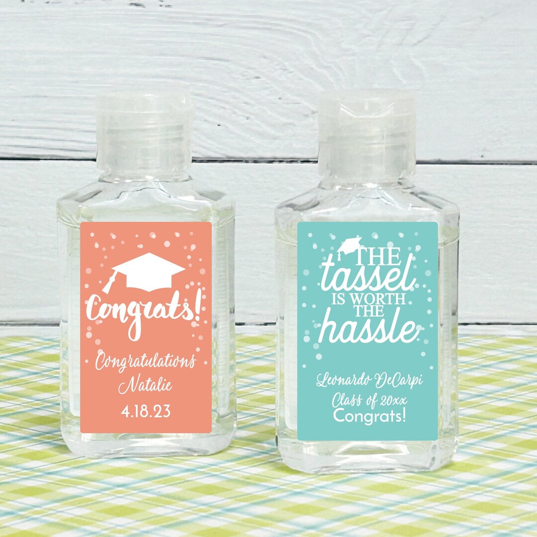 Graduation Germs 15 Pcs Graduation Personalized Sanitizer Labels Only Personalized ...