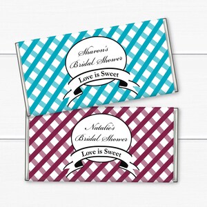 Bridal Shower Favors, 12 pcs Lattice & Banner Personalized Hershey&#39;s Milk Chocolate Bar Favors - Bridal Shower Party Favors JM93-C