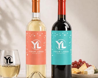 Personalized Wine Labels – Waterproof Corporate Logo Stickers, Set of 12