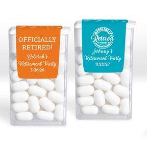 12 pcs  Retirement Tic Tac Personalized Candy Favors,  Retirement Tic Tac Candy Favors - MAE735 Favor Candy Tic Tac Retired Favors
