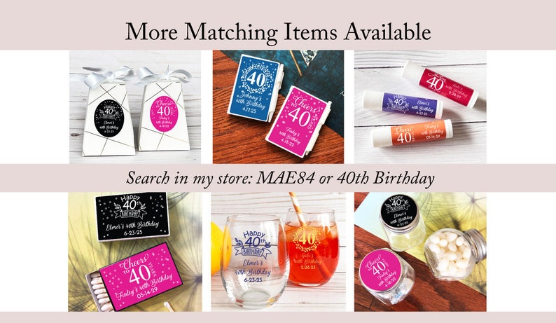 40th Birthday Favors - Personalized Lip Balm, Vanilla (Set of 12) Bild 7