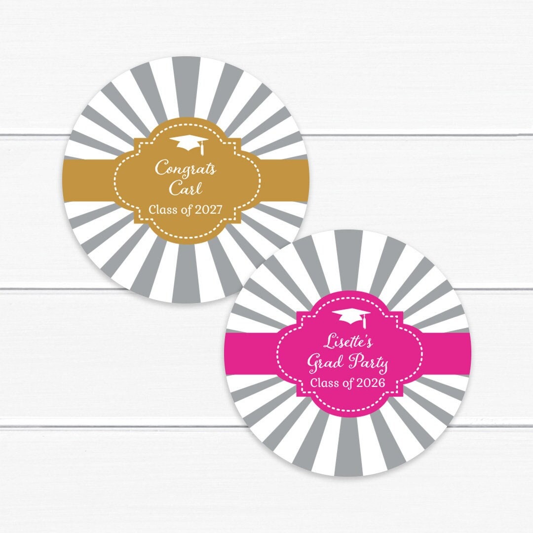 Graduation Labels, 24 Pcs Mod Graduation Personalized Graduation Labels ...