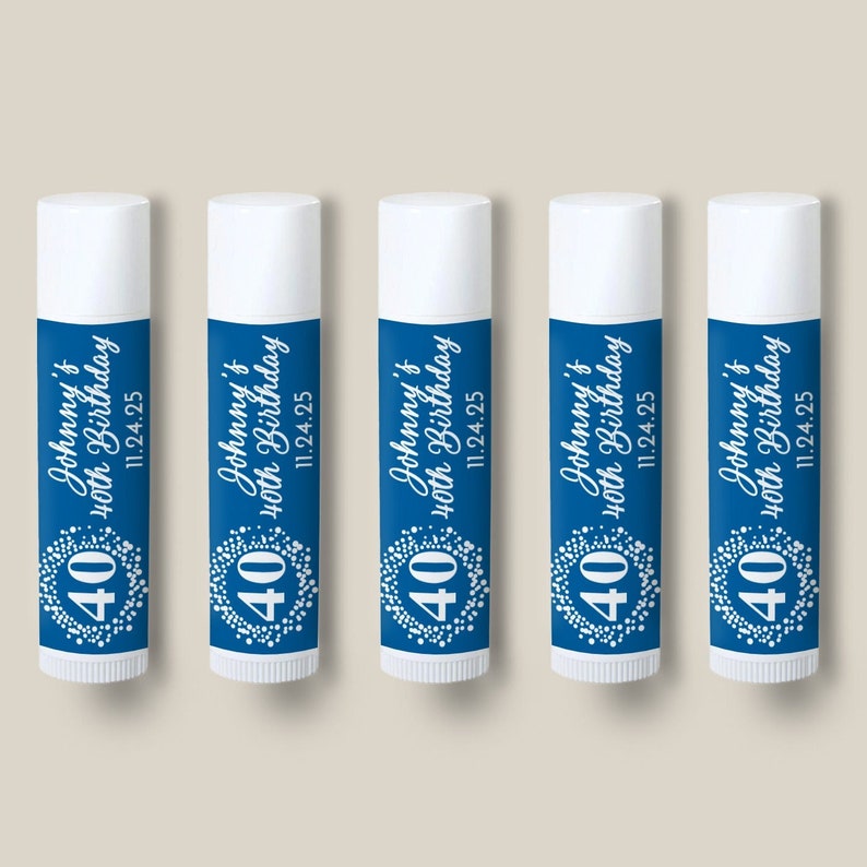 40th Birthday Favors - Personalized Lip Balm, Vanilla (Set of 12) Bild 8