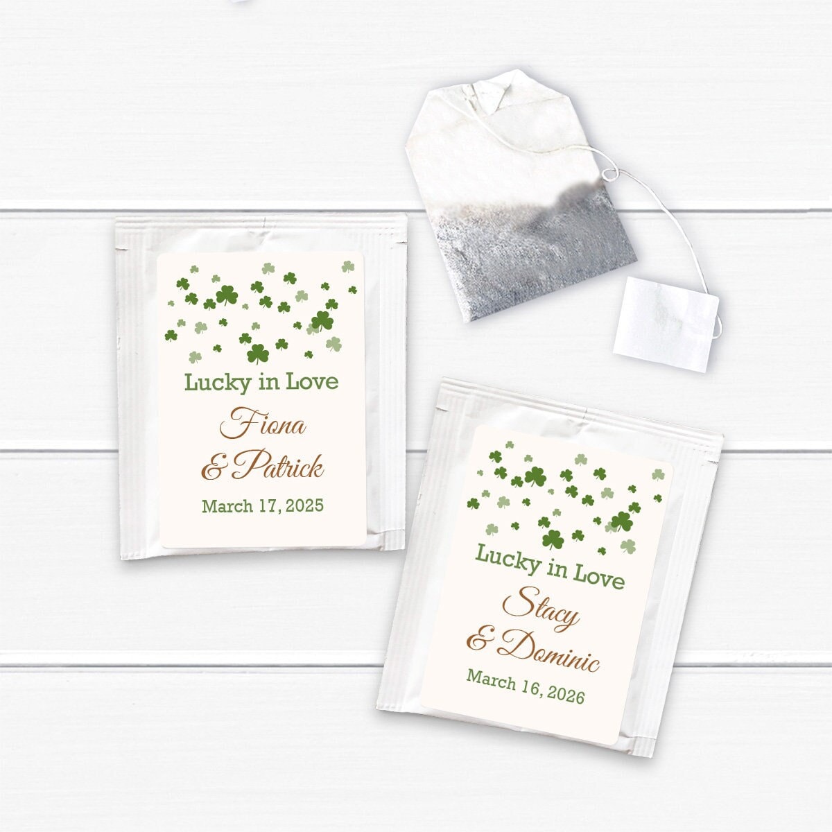 30 Pcs Irish Shamrock Confetti Personalized Tea Bag Favors - Tea Bag Wedding  Favors - MAE109-W - Baby Shower Favors - Etsy, image size:1200x1200