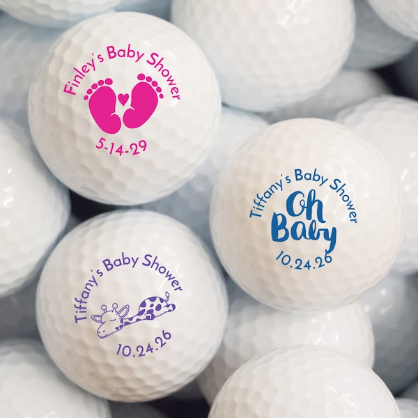 12 pcs  Baby Shower Personalized Golf Ball Favors - Baby Shower Favors - MAE62 - Golf Ball Baby Shower Favors