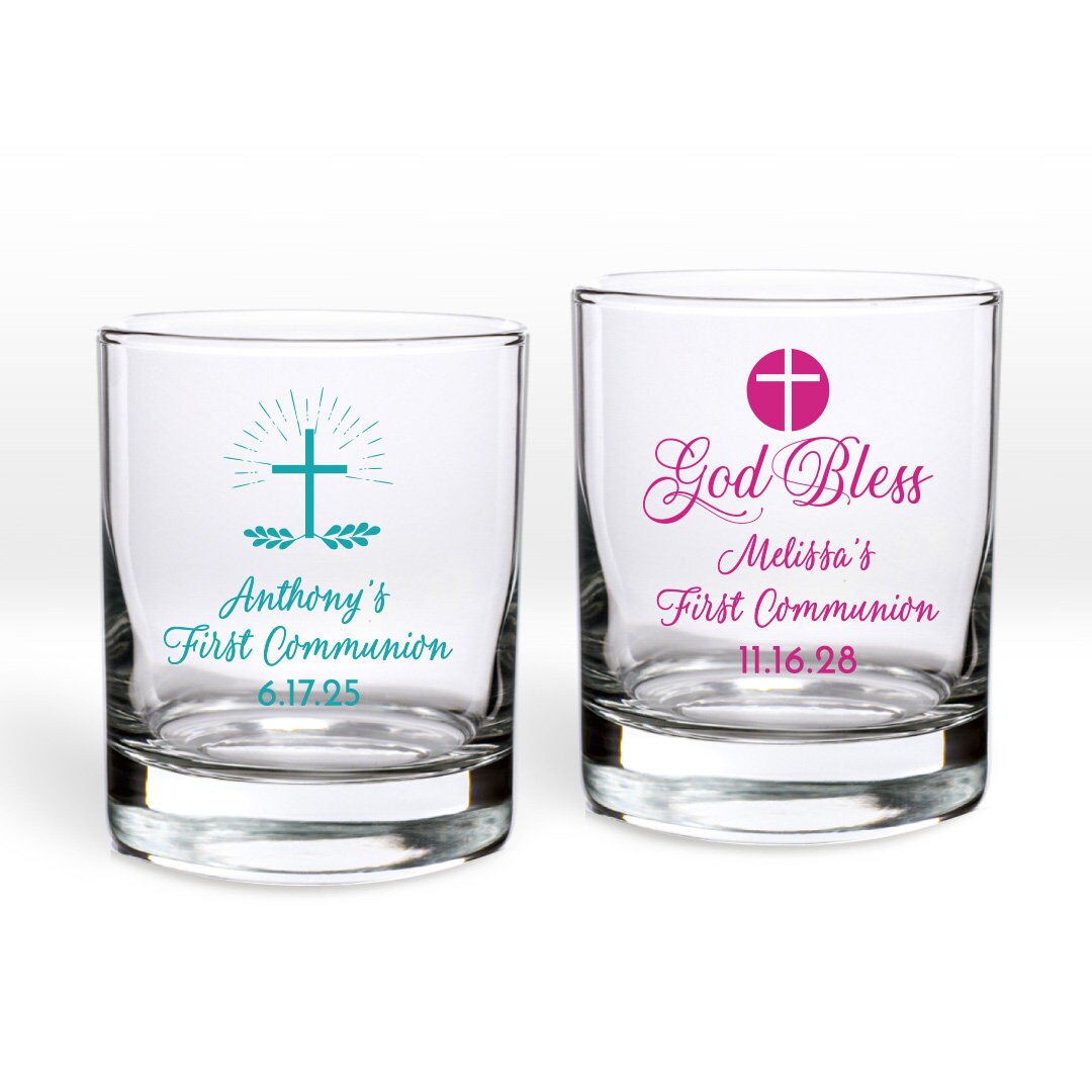 24 Pcs First Communion Personalized Votive Shot Glass Favors - MAE75 ...