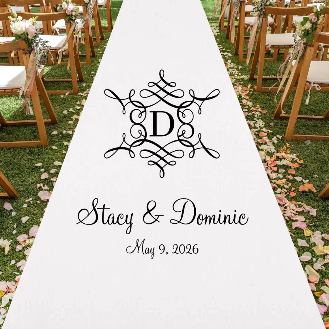 Custom Sussex Initial Personalized Aisle Runner Wedding Etsy