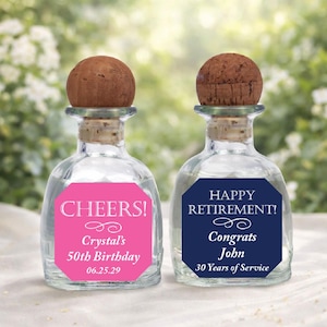 Personalized Birthday Retirement Party Stickers, Mini Custom Label, Set of 16