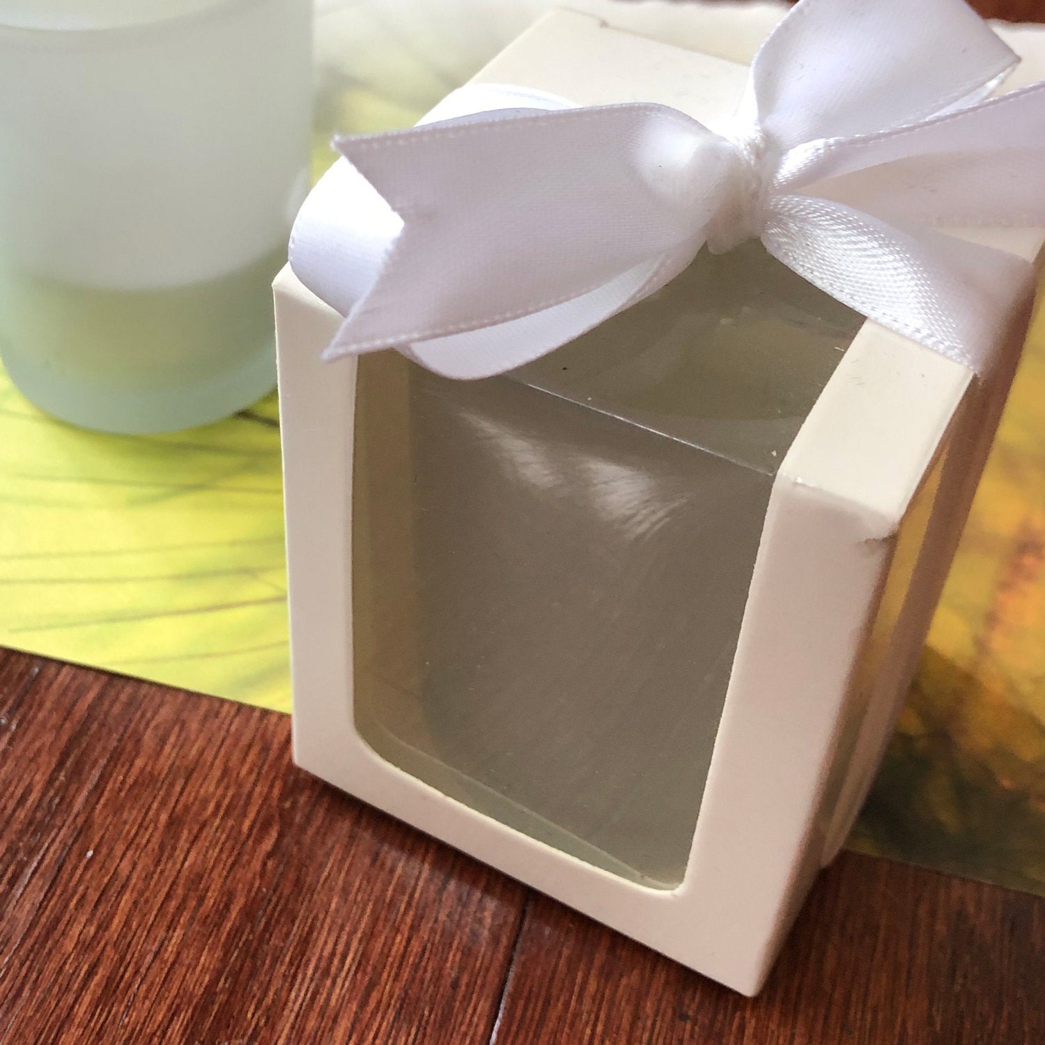 24 Pcs Candle Holder or Shot Glass Favor Box With Ribbon Etsy