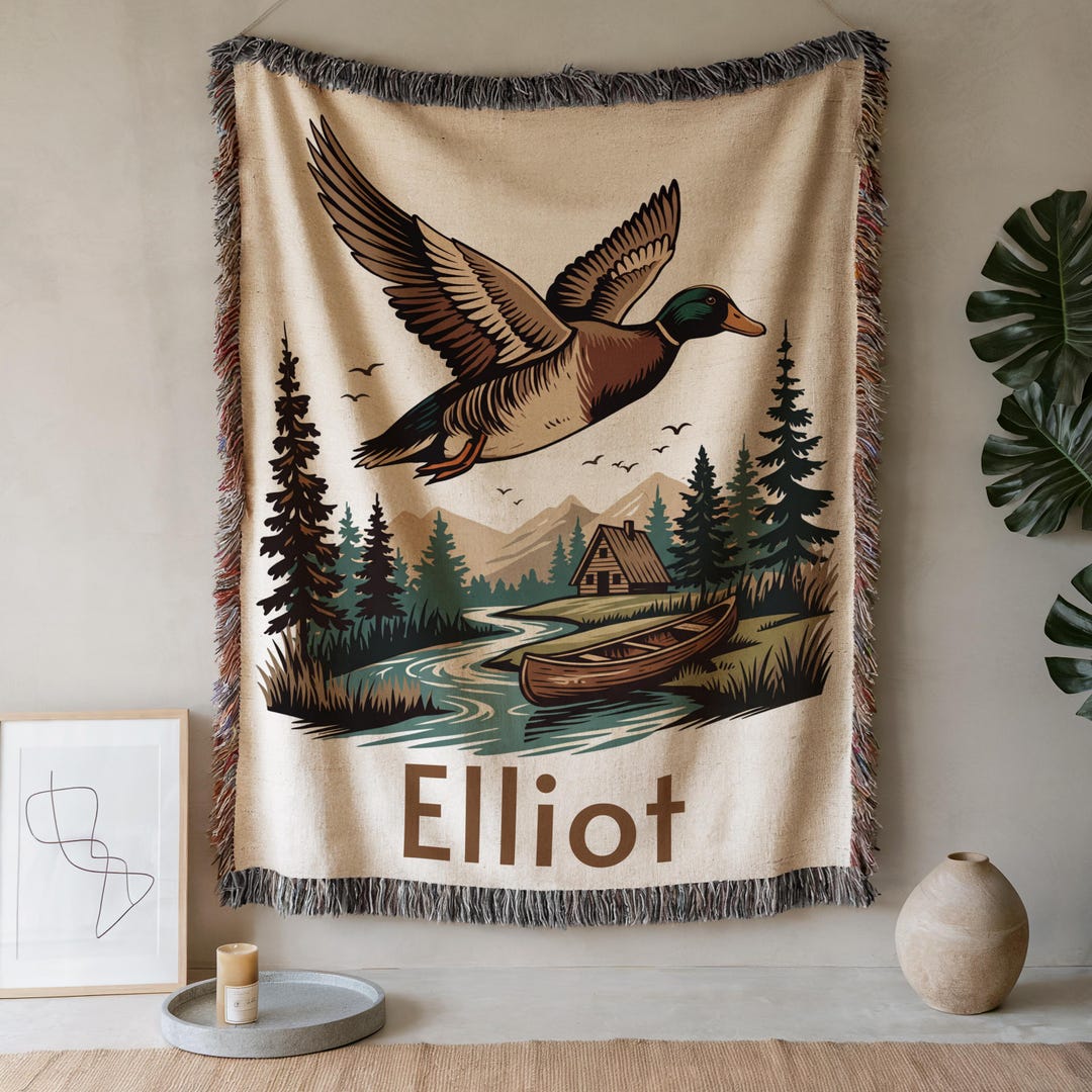Personalized Mallard Duck Baby Blanket, Duck Hunting Nursery Decor ...