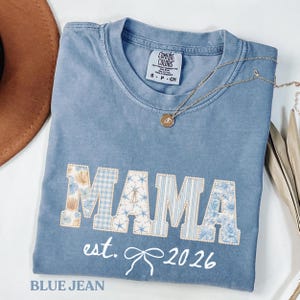 Mama Shirt Coastal Patchwork Comfort Colors® Beach Seashell Starfish Graphic Tee Gift For Mom Mother’s Day Summer Aesthetic Top