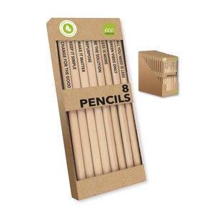 Eco Friendly Stationery, Eco Ball Pens, Eco Pencils, Bamboo 2 Hole Sharpener, Colouring Pencils, HB Pencils, Bamboo Ruler, Back To School Slogan pencils 8