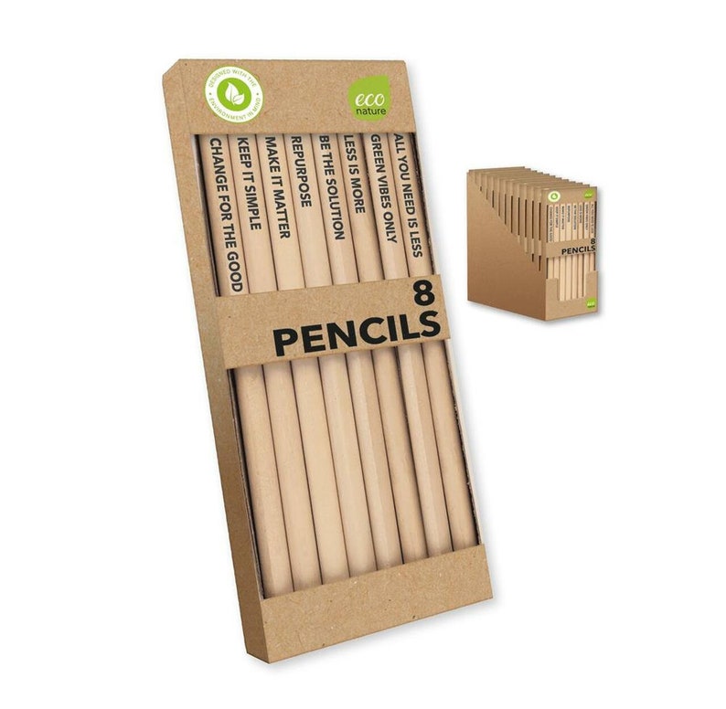 Eco Friendly Stationery, Eco Ball Pens, Eco Pencils, Bamboo 2 Hole Sharpener, Colouring Pencils, HB Pencils, Bamboo Ruler, Back To School Slogan pencils 8