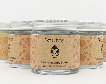 Organic Body Butter, 3 Types, Shea Butter, Rose Vanilla & Sandalwood, Mandarin and Bergamot, Fragrance Free Body Butter