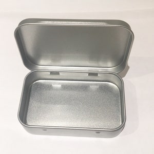 150mls Deep Rectangular Tin, Storage Tin, Travel Tin, Cotton Buds Tin, Plastic Free, Tobacco Tin, Storage Tin, Reduce Waste, Aluminium Tin zdjęcie 2