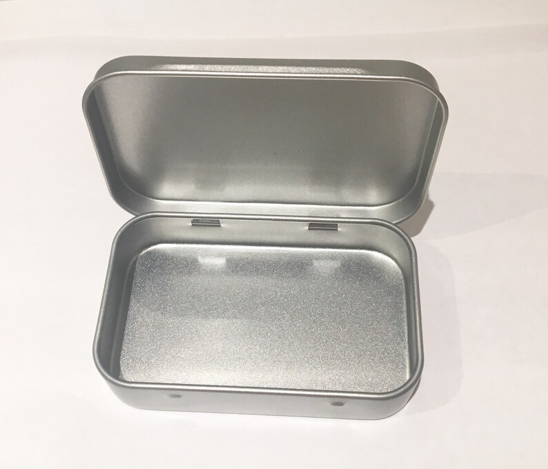 150mls Deep Rectangular Tin, Storage Tin, Travel Tin, Cotton Buds Tin, Plastic Free, Tobacco Tin, Storage Tin, Reduce Waste, Aluminium Tin zdjęcie 2