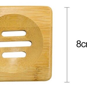 Bamboo Soap Dish, Round Soap Bar Tray, Square Bamboo Dish, Shampoo Bar Dish, Natural Wood, Eco Friendly, Soap Dish, Small Space Soap Dish image 6