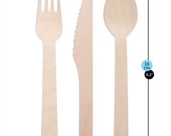 Dosposable Cutlery, 18 Piece Set, Disposable Table Ware, Party cutlery, Picnic Cutlery Set, Disposable Wooden Cutlery, Eco-friendly