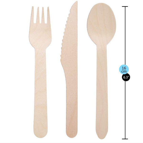 Dosposable Cutlery, 18 Piece Set, Disposable Table Ware, Party cutlery, Picnic Cutlery Set, Disposable Wooden Cutlery, Eco-friendly