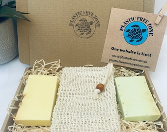 Soaps Gift Box, Eco Friendly, Letterbox Friendly, Soaps Plus Saver, Vegan Soap Gift, Unisex Gift, Tea Tree Soap, Orange Ylang Ylang Soap