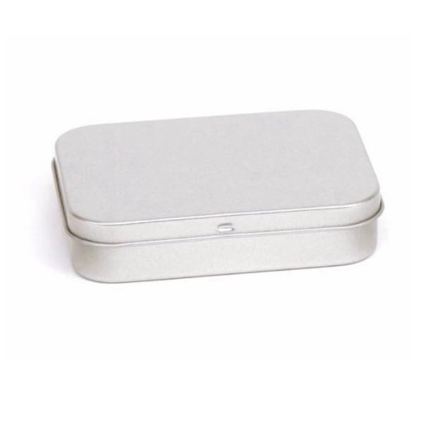 50mls Rectangular Shallow Tin, Travel Tin, Soap Tin, Altoid Size Tin, Plastic Free, Tobacco Tin, Storage Tin, Reduce Waste, Aluminium Tin