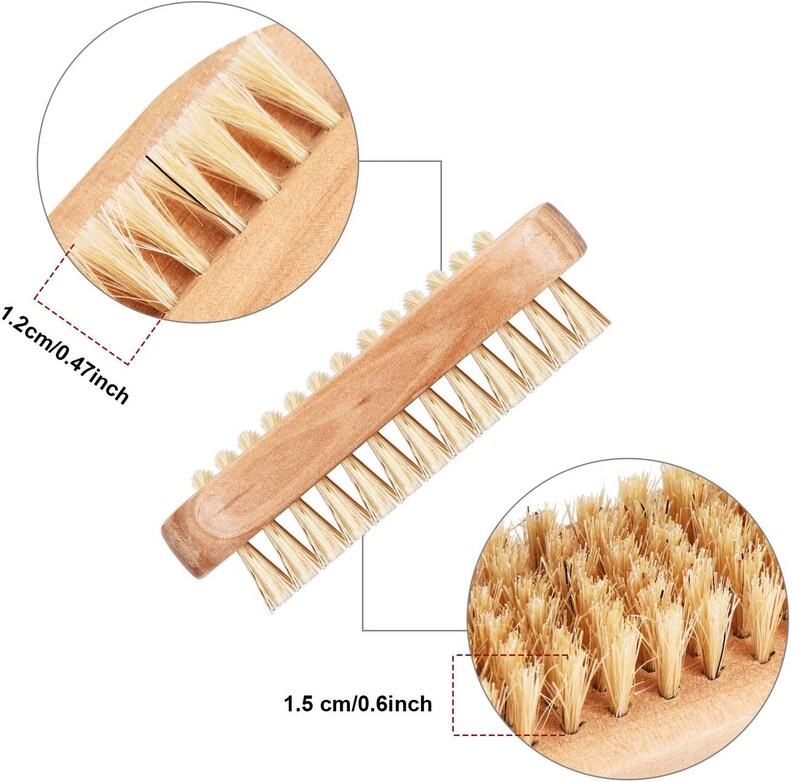 Wooden Nail Brush, Nail Care, Manicured Hands, His & Her Grooming, Double Sided Nail Brush, Soft Bristles, Clean Nails, Beautiful Nails image 3