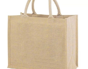 Jute Reusable Shopper, Jute Gift Bag, Shopping Bag, Eco Friendly, Zero Waste, Hessian Market Bag, Zero Waste, Biodegradable Lunch Bag