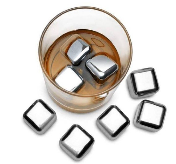 Stainless Steel Ice Cubes, Glacier Rocks, Whisky Rocks, Ice Cube Set,  Spirit Drinkers Gift, Party Hosts Gift, Reusable Ice Cubes, Cold Drink 