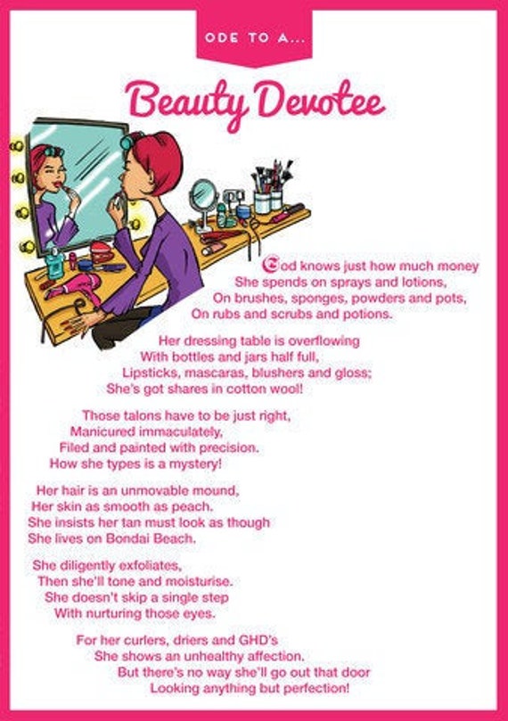 Poème drôle avec dessin animé illustré sur mesure sur une Etsy