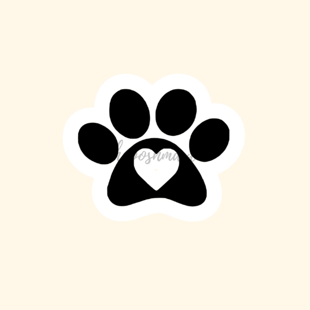 Dog Paw Sticker, Water Bottle Sticker, Heart Sticker, Gift for Dog
