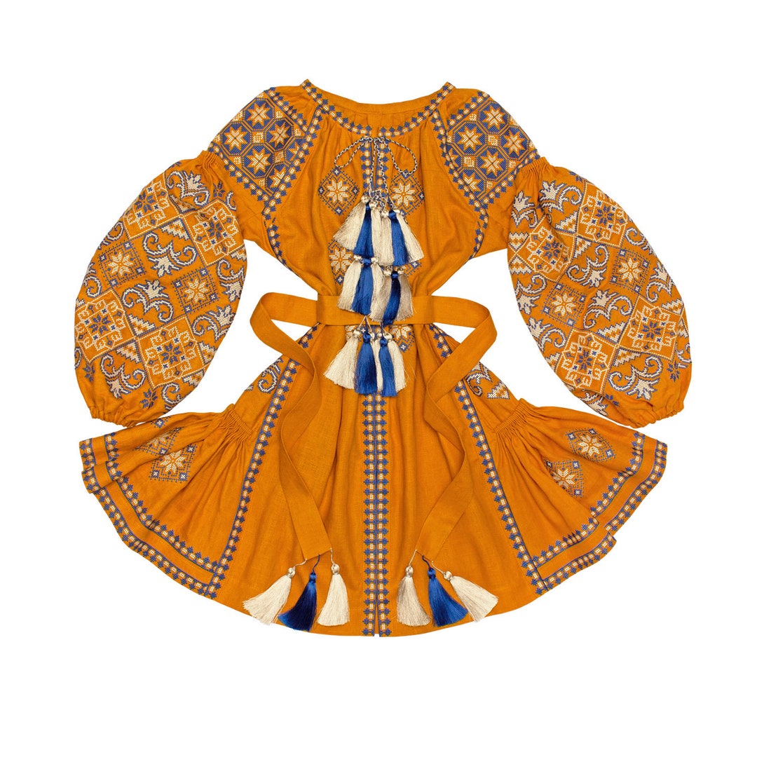 Orcher Short Embroidered Boho-chic Ukrainian Dress Ethnic - Etsy