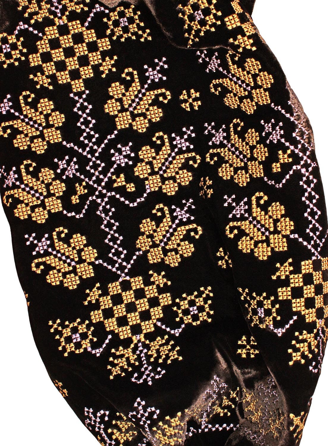 Bitter Brown Embroidered Maxi Dress