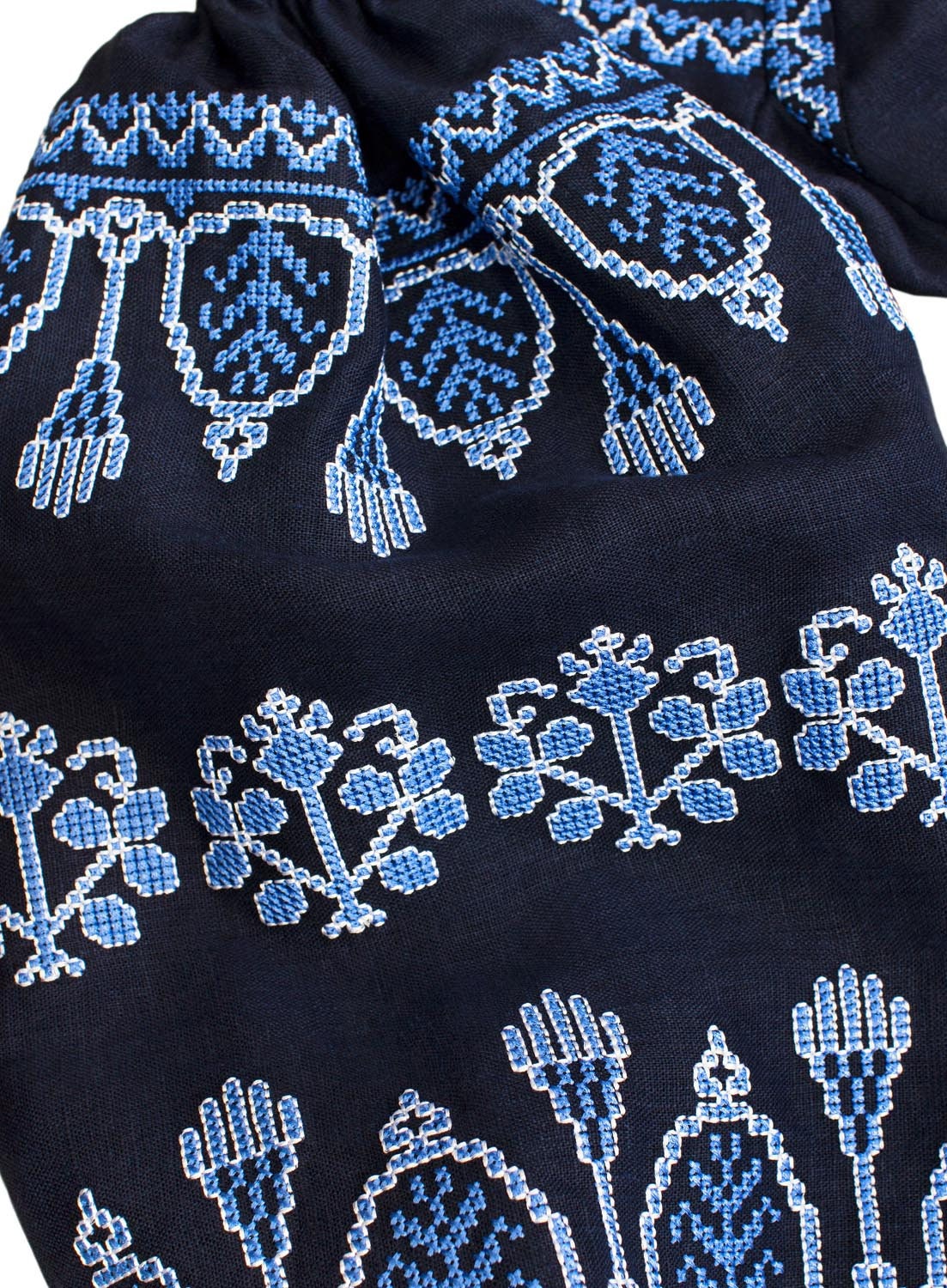 Navy Blue Ukrainian Embroidered Folk Dress Vyshyvanka Ethnic | Etsy