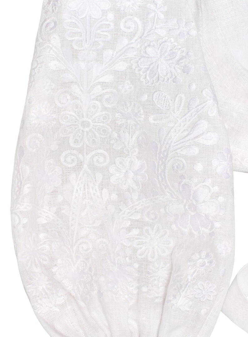 Caftan Abaya Robe Fashion Summer Boho Chic Dress Ukrainian Folk Ethnic Long Dress Vyshyvanka White Linen Dress With Floral Embroidery