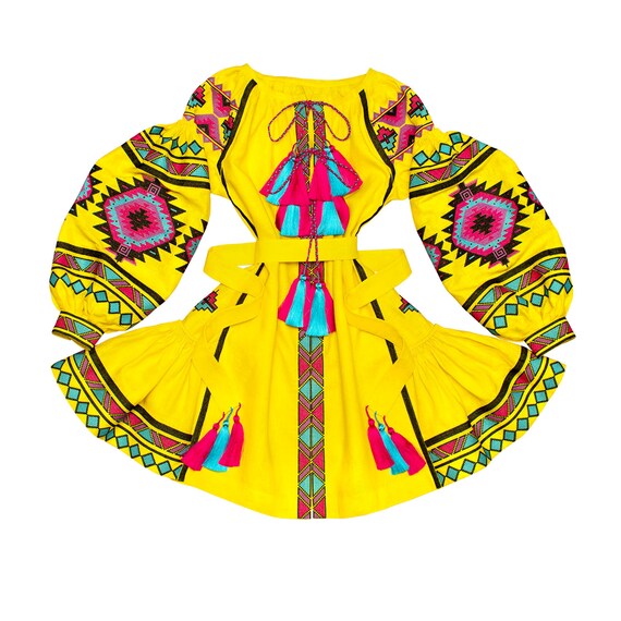 ethnic yellow dress