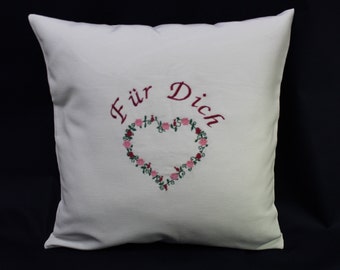 Pillowcase Rosenherz "Für Dich"