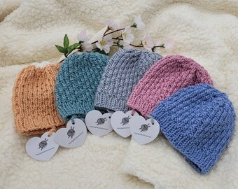 Hand knitted baby hat