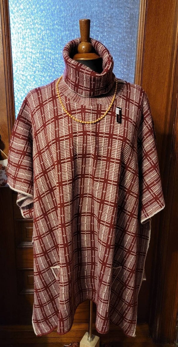 Womans Burgundy poncho