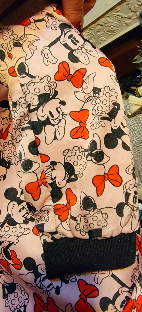 Disney Couture Minnie Mouse Satin Bomber Jacket - image 6