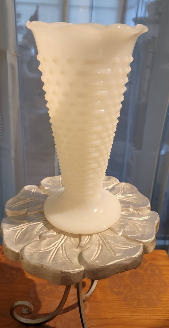 Milk Glass Vase With Bumps Etsy
