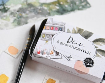 Metal watercolor paint box