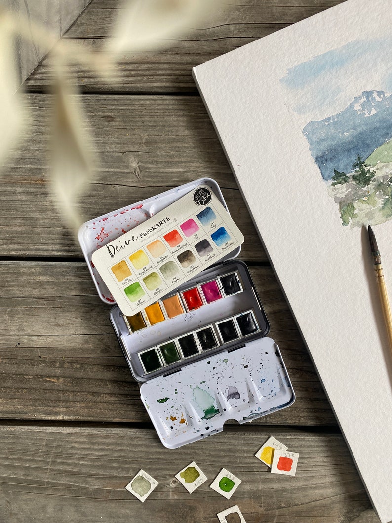 Metal Watercolor Paint Box Etsy