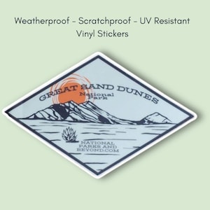 Sand Dunes National Park Sticker: Diamond Vinyl Decal (3" Wide)