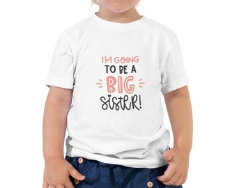 Camiseta infantil de manga curta Eu vou ser uma irmã mais velha