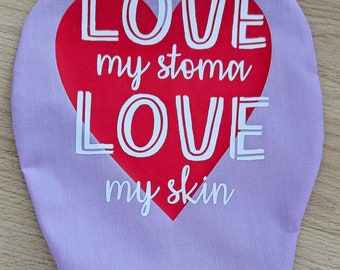 Capa para Bolsa de Ostomia Love My Stom, Bolsa de Ostomia de Algodão com Abertura Inferior