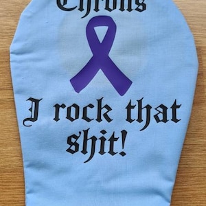 Conception décalcomanique personnalisée. DES CHRONS.  Choisissez votre couleur - Couvercle de poche de sac Cotton Stoma pour ostomy Ileostomy stoma colostomy