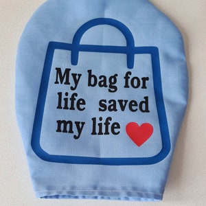 Autocollant Bag for life, fond OUVERT, couvercle du sac de stomie pour stomie, iléostomie, colostomie