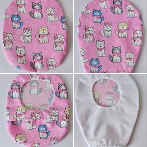 Cats on Pink, fond ouvert ou fermé, housse en coton pour stomie pour stomie, iléostomie, colostomie